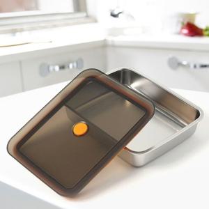 [더블유쇼핑][온프레시] 락킹 직사각 스텐 밀폐용기 납작 반찬통