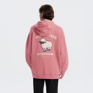 내셔널지오그래픽N254UHD920 동물 그래픽 세미오버핏 후디 D/PINK