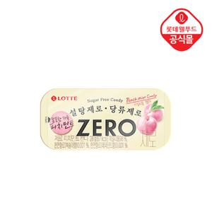 [롯데] ZERO 피치민트 캔디 28g 틴 케이스