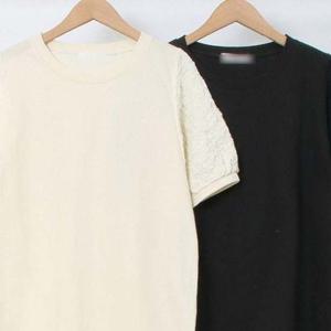 의류 퍼프 빅사이즈미시옷 소매 크랙 306O352S 반팔티