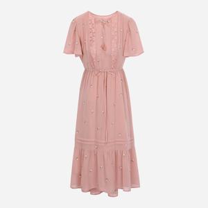 [써스데이아일랜드]쉬폰 플라워 전판 자수 원피스 T256MOP141W