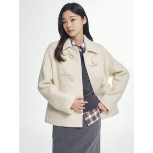 [빈폴레이디스] 울 혼방 시어링 더플 아우터  아이보리 (BF5X39C020)