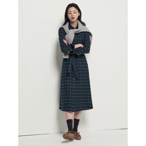 [빈폴레이디스] 타탄체크 셔츠 원피스  그린 (BF5X71C03M)