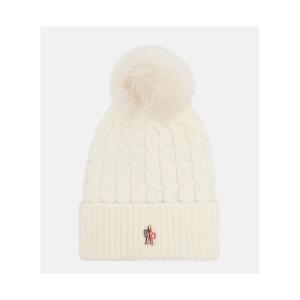 몽클레어 로고 시어링 트리밍 버진 울 비니 P01112170