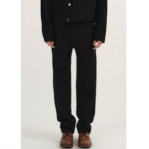 [플랙진] PJTI5SZM131 남성 ELASTIC STRAIGHT JEANS BLACK ONE WASHED 데님 팬츠