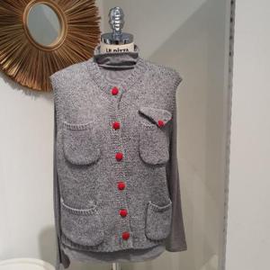 르피타 HC06 루즈핏 포근 조끼(그레이) L254BVTB52