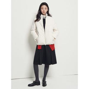 [빈폴레이디스] 니트 칼라 넥 중량다운 점퍼  아이보리 (BF5X38C030)