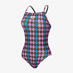 아레나]니팅 아가일 원피스 크로스 스트랩백A5FL1LO11PNK-MN