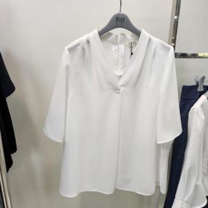 리안뉴욕 DP01 V넥 반팔블라우스 RSYWBL070