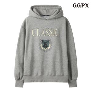 [지지피엑스]기모 레터링 오버핏 후드 긴팔 티셔츠 (GPDLW008D)