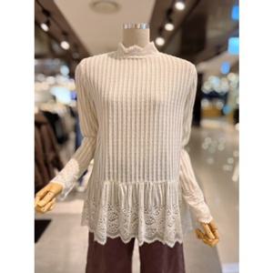 ab.fz 프릴 레이스 배색 니트 티셔츠 (ABXA1HW45B) US