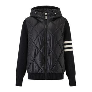 [나인식스뉴욕]퀼팅 패딩 후드 니트 배색 점퍼 (NP4JJ007L0)