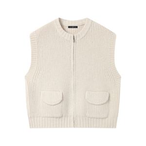 [나인식스뉴욕]하찌 집업 포켓 니트 베스트 (NP4VW002L0)