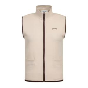 [핑골프]여성 라인 배색 집업 니트 베스트  121E3SV281