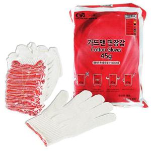 GUARDMAN 고급 면장갑 45g (100개입) 목장갑 작업 안전장갑