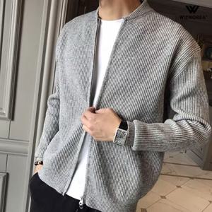남성 골지 니트 집업 가디건 V넥 간절기 스웨터 자켓 아우터 WI236J