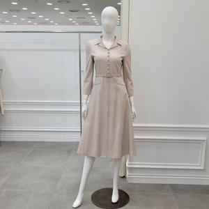 [미니멈]카라넥 7부 소매 플레어 원피스 (MYAGWO1150BE)_IC