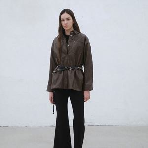 [에고이스트]페이크 레더 포켓 롱 블라우스 ER4WB160