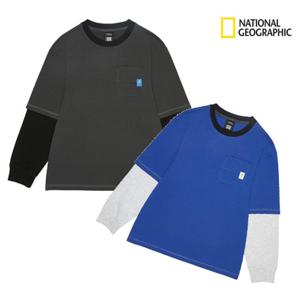 [내셔널지오그래픽키즈] 티셔츠 K261UTS010 남아 여아 라운드 레이어드 긴팔 고학년 170딜 K261UTS010CH