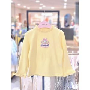 [프렌치캣 9D] 옐로우 골지 티셔츠 (Q51DBT190S)