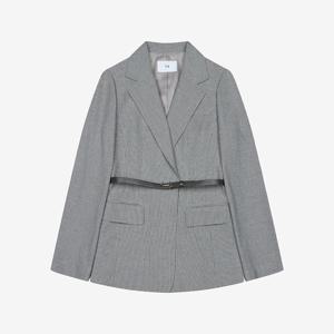 [씨]체크 슬림핏 벨티드 자켓 SKJAB1108