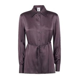 세미꾸띄르 새틴 웨이스트 타이 셔츠 Y6SM13 DARK