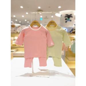 [오가닉맘] 유아 (쌍둥이) 핑 그단면모달칠부내의 2종세트 (MLSL7B02S)