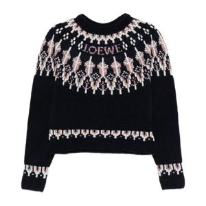 로에베 패턴 울 블렌드 크루넥 풀오버 스웨터 S359Y14KIB 4746