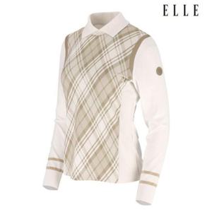 엘르골프 세이브존01 여성 아가일패턴 포인트 목크넥 티셔츠 6J65451 200