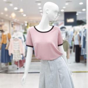 abfz sh06 배색 포인트 보들 반팔 니트 SLBHZ4WZ1J