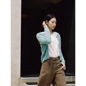 [빈폴레이디스] [B. my] 알파카 혼방 니트 집업 카디건  라이트 그린 (BF5X5AN01L)