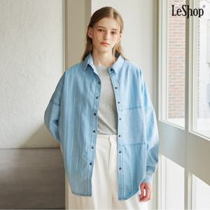 [르샵]배색 패턴 포인트 오버핏 셔츠 (DQ1BA012A)