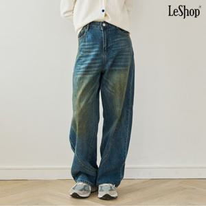 [르샵]라운드 절개 포인트 벌룬핏 데님 팬츠 (DQ1TA001A)