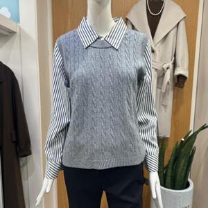 클리지 DP01 레이어드 스트라이프 조끼 셔츠 CQ2WKT18