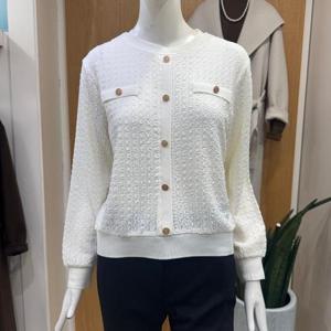 클리지 DP01 라운드넥 퍼프 블라우스 CQ2WBL26