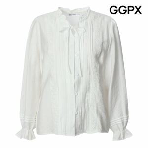 [GGPX] 엔틱 레이스 리본 버튼 블라우스 (GQ2SH005B)