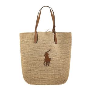랄프로렌 빅 포니 가죽 트림 라피아 토트백 428923661 006