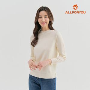 [올포유] [모델착장] 여성 짜임 포인트 라운드 니트 ALSRM1111-102