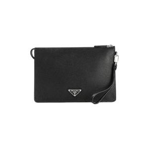 프라다 비텔로 레더 스트랩 클러치 블랙 2VF006-2A6P-F0002