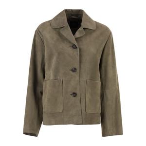 위켄드막스마라 스웨이드 박시 크롭 가죽 재킷 2615441021600 0