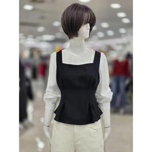 ab.f.z 세이브존09 스퀘어넥 배색 블라우스 afhz4b42j