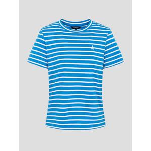 [빈폴레이디스] [Essential] 코튼 스트라이프 반소매 티셔츠  스카이 블루 (BF6342E11Q)