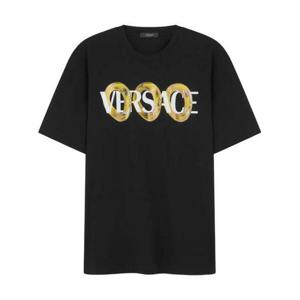 베르사체 맥시 체인 로고 티셔츠 1013302 1A13401 2B510