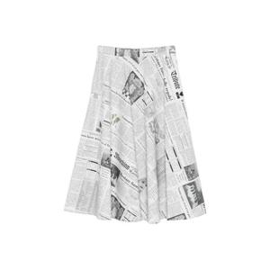 모스키노 뉴스페이퍼 프린트 미디 스커트 A01310451