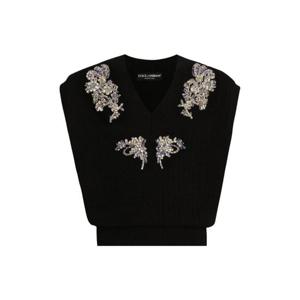돌체앤가바나 V넥 장식 니트 베스트 GXT40ZJDVC7