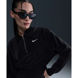 나이키 스포츠웨어 벨루어 크롭 쿼터집 탑 W - 블랙세일 HV5031-010 247544