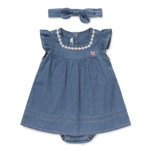 (블루독베이비) 26SS(블루)데님 원피스형 바디수트 신생아 백일선물 4631360402