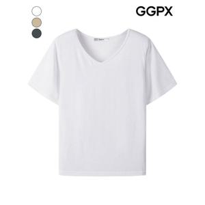 [GGPX]V넥 플레인 반팔 티셔츠 (GQ3TS002F)
