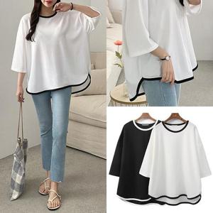 [강물처럼]위쉬몰 IL 튤립더블배색라인반팔티(G847H506) 빅사이