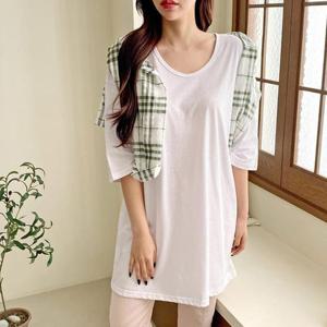 [강물처럼]아이우먼 데일리롱무지유넥티 ILG569M505 빅사이즈 (3